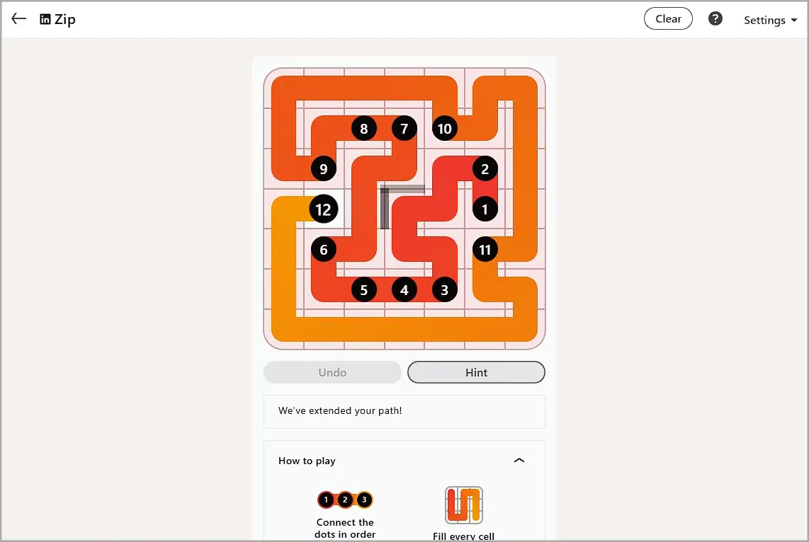 LinkedIn Zip today #521 solution