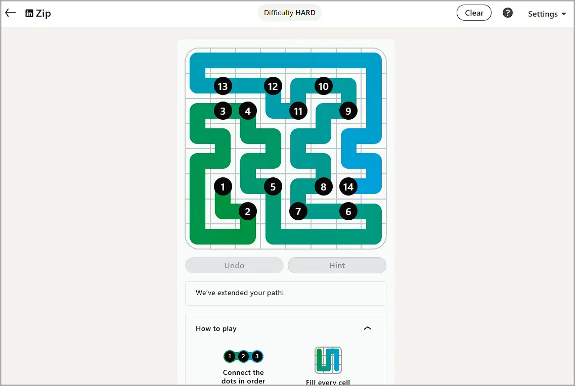 LinkedIn Zip today #524 solution